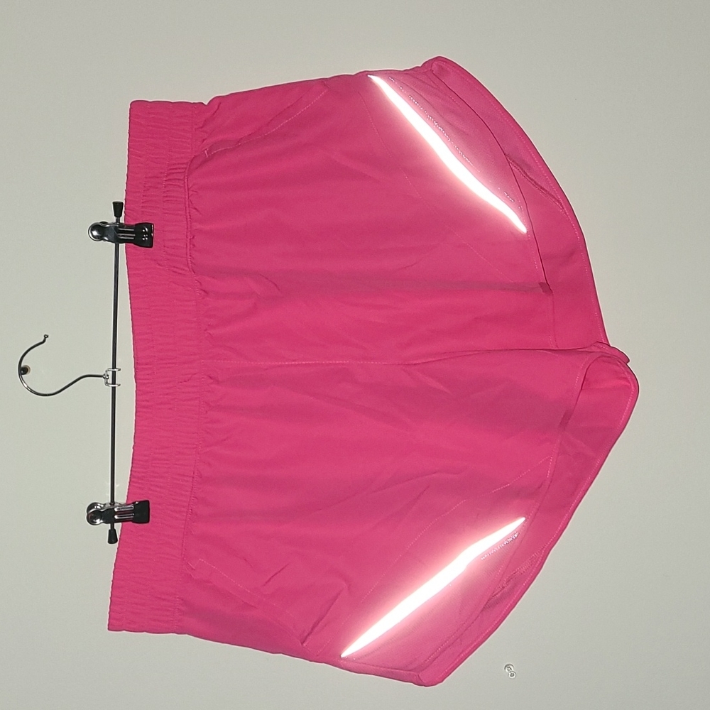Athletic Running Shorts Hot Pink W/ Reflective Detail